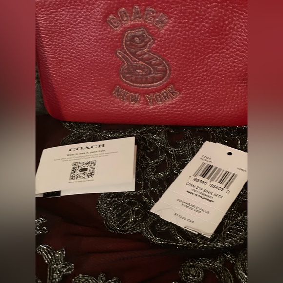 COACH NWT New Year Corner Zip Wristlet With Snake Graphic Lunar New Year - Picture 5 of 16